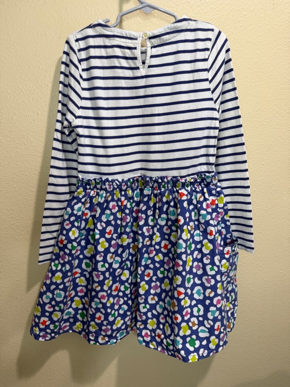 Mini Boden 7-8 Striped Blue Floral Skirt Dress - Picture 6 of 7